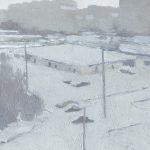 Картина маслом художника Даниила Белова Снег пошёл